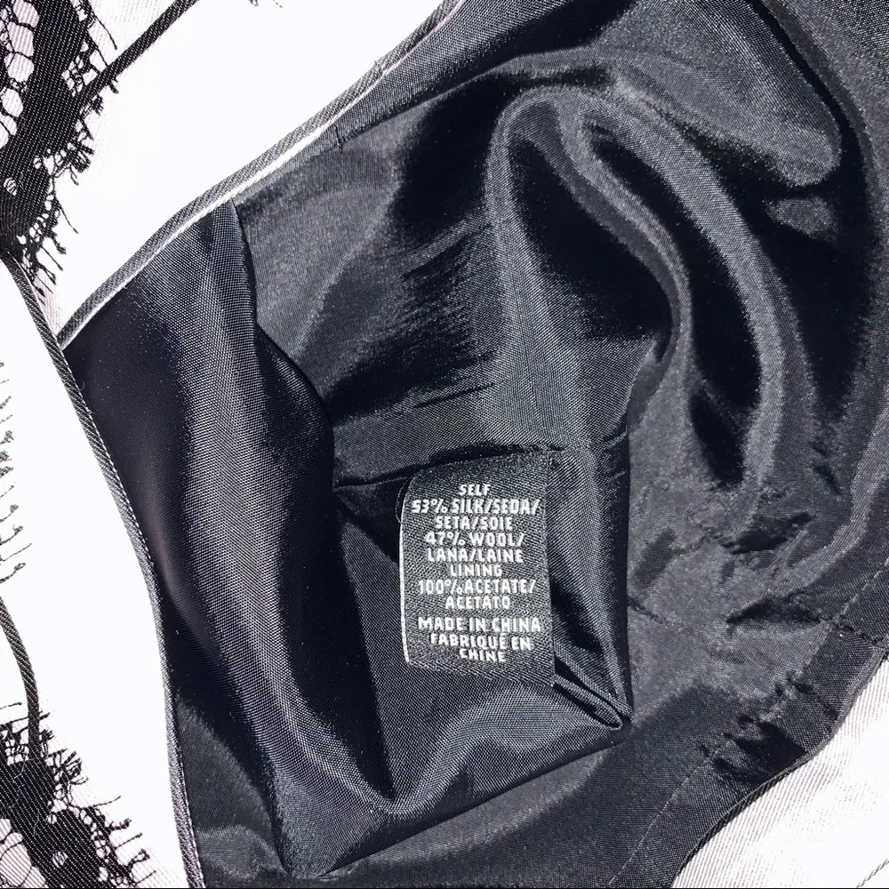 NWOT Tibi Black & Ivory Floral Silk Blend Strapless Dress SZ 8 w/ Measur… - Picture 12 of 16